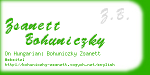 zsanett bohuniczky business card